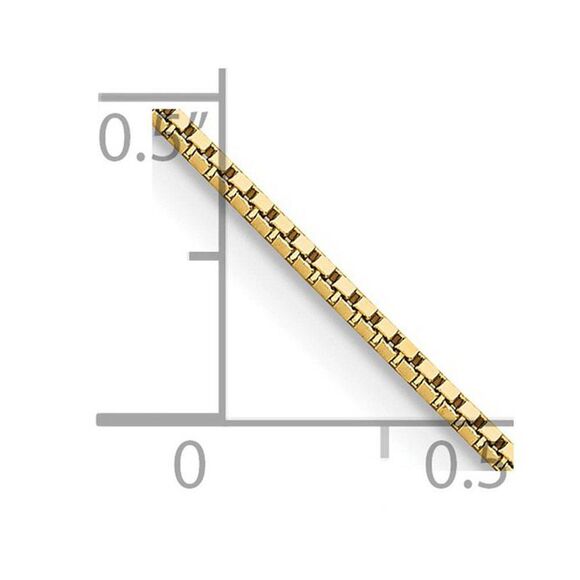 1mm 14K Yellow Gold Solid Box Chain Necklace, 16 Inch - Picture 5 of 7